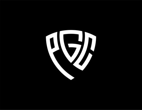 PGC creative letter shield logo design vector icon illustration