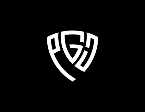 PGJ creative letter shield logo design vector icon illustration
