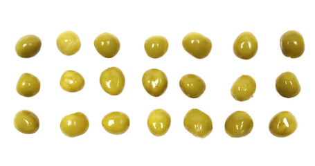 Boiled peas isolated on white background