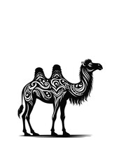 Desert Wanderer: Vector Illustration of a Regal Camel