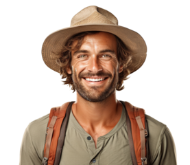 Happy traveler cut out