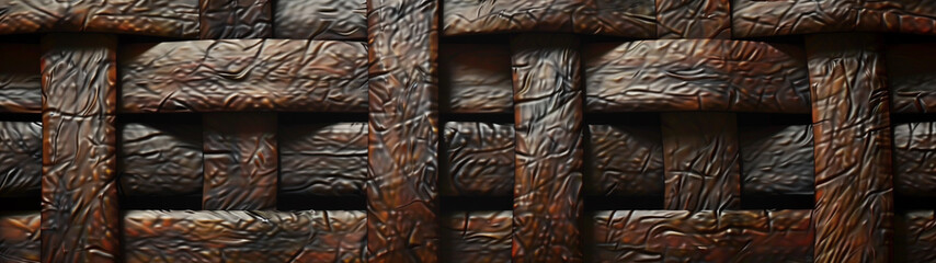 Woven Wonder: Detailed Rattan Texture Wallpaper