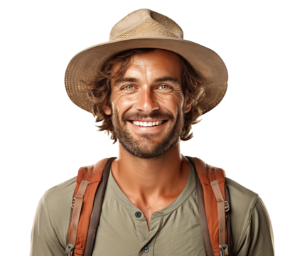 Happy traveler cut out