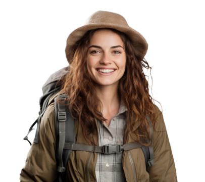 Happy traveler cut out