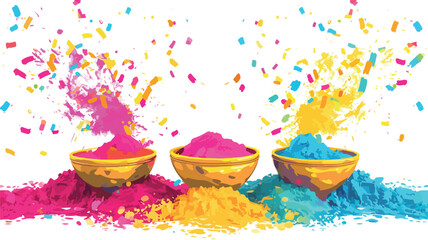 Naklejka na ściany i meble Happy Holi Festival Of Colors Illustration