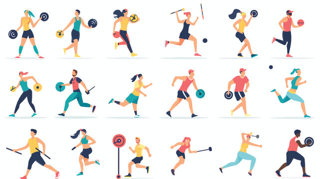 Healthy active lifestyle 2D vector isolated
