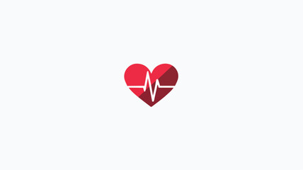 Heartbeat heart beat pulse flat vector icon