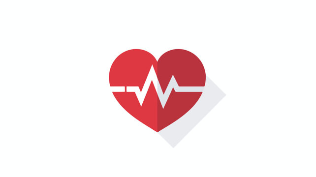Heartbeat heart beat pulse flat vector icon