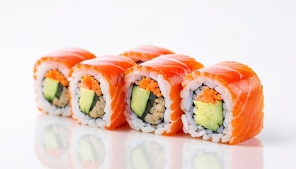 a sushi roll isolated on white background