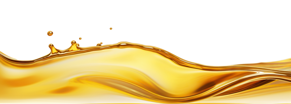 Golden oil splash cut out