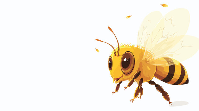 Illustration of a Friendly Cute Bee Flying