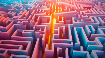 Abstract colorful maze wallpaper, colorful puzzle