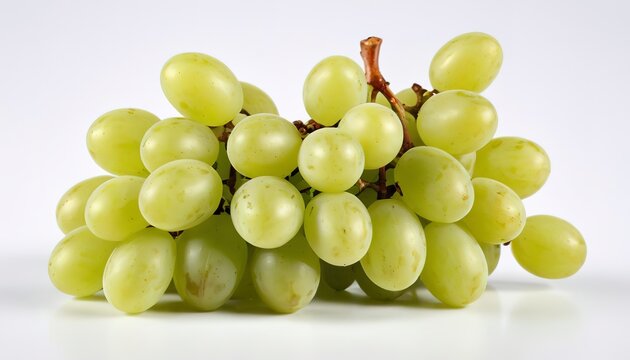 Green grapes fruit isolated on white background