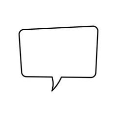 Vector speech bubble icon. Rectangle speech, dialog bubble for comic, book, illustration etc.