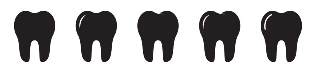 Tooth Icon in flat style. - obrazy, fototapety, plakaty