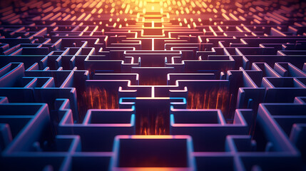 Obraz premium Abstract colorful maze wallpaper, colorful puzzle