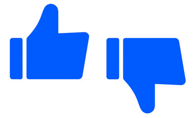 シンプルな青色のグッドマークとバッドマーク