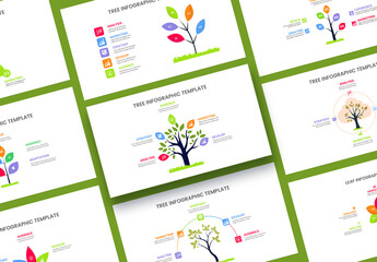 Tree Infographic Template Layout  - obrazy, fototapety, plakaty