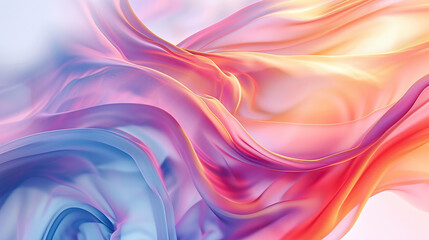 horizontal image of a an abstract colourful gradient waves wallpaper background Generative AI - obrazy, fototapety, plakaty