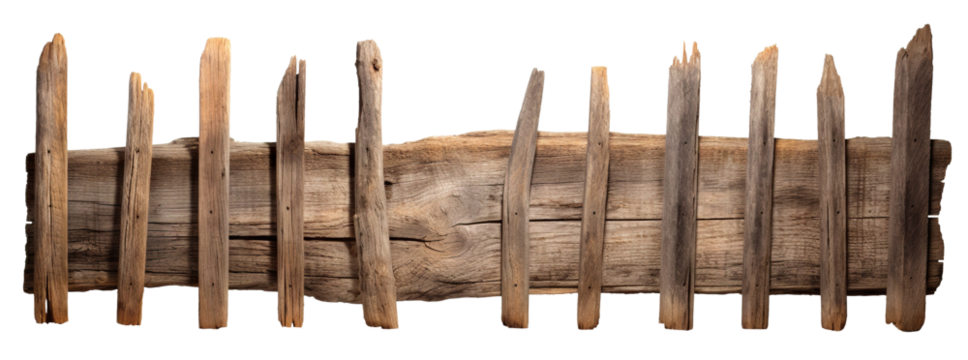 Rustic wooden fence, cut out
