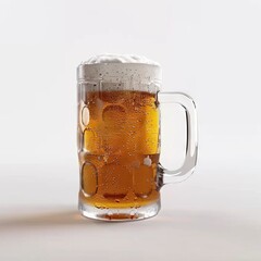 glass of beer on white background