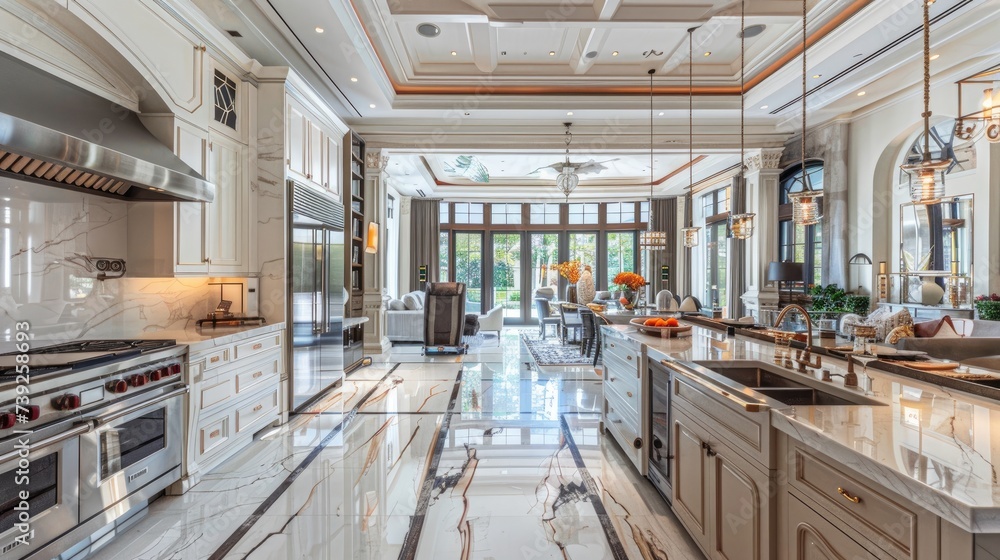 Poster specify the high-tech appliances and smart home features that make life in the mansion convenient an
