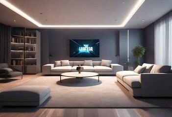modern living room with fireplace