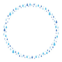 雨の日の雫で縁どられた丸フレーム