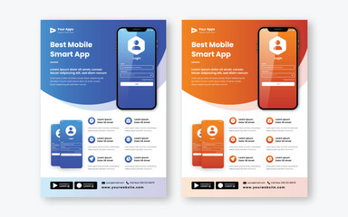 Editable vector flyer business mobile phone promotion