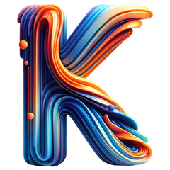 Abstract Swirl Alphabet Letter K Artwork