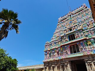 Arulmigu Thiyaagaraaja Swaamy Temple Gopuram in Thiruvarur, Tamil Nadu, India