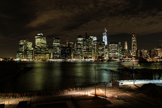 Manhattan skyline at Night New York City