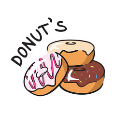 Vector logo of donut, American fast food