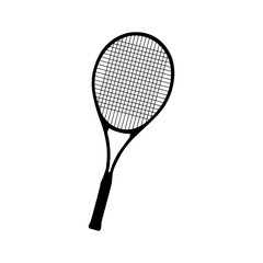 Tennis racket silhouette icon vector illustration. Trendy style editable graphic resources for many purposes.