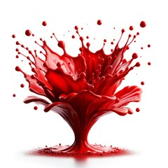 Vibrant Red Paint Explosion in Motion
