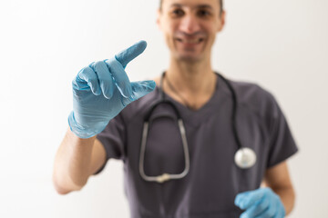 Photo of a doctor pointing his finger