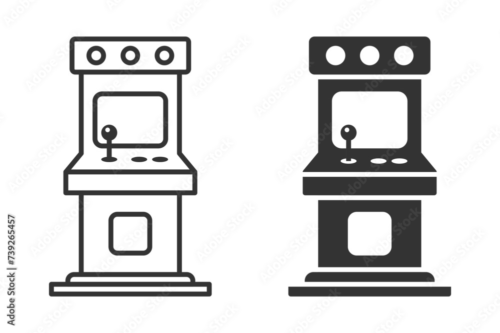 Wall mural Retro arcade game machine icon. Vector illustration