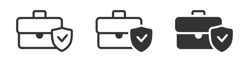 Briefcase With Shield Symbol. Vector Illustration
