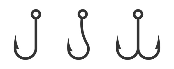 Fishhook Icon Isolated On A White Background. Vector Illustration