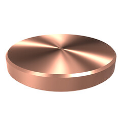 Bronze podium in geometric shape for winner and product display. Bronze podium for product presentation. 3D rendering illustration