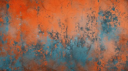 Textured background for photography in deep orange and blue - obrazy, fototapety, plakaty