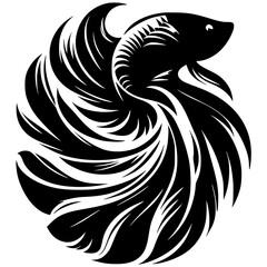 Beautiful betta fish silhouette