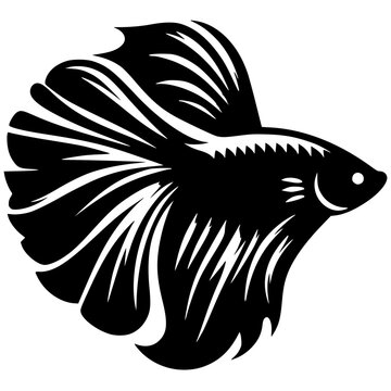 recommend clip art: Beautiful betta fish silhouette