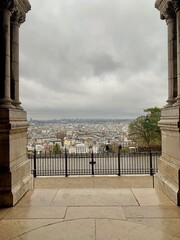 View of Paris from Sacre Coeur on Montmartre hill, France