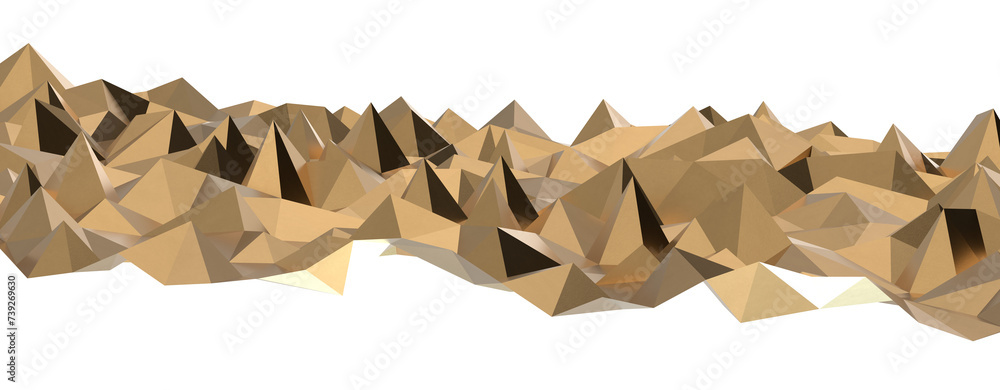 Poster gold polygon background 3d rendering