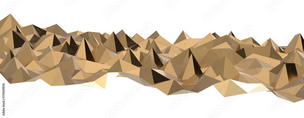 Poster Gold Polygon Background 3D Rendering