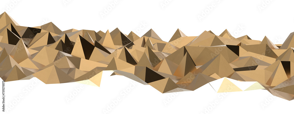 Poster Gold Polygon Background 3D Rendering