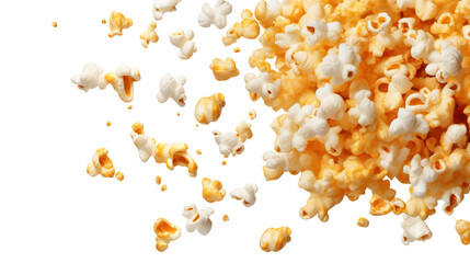 Flying delicious popcorn cut out - obrazy, fototapety, plakaty
