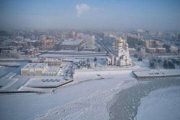View of the winter city