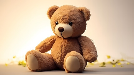 Obraz premium Teddy bear on delicate background, holidays concept